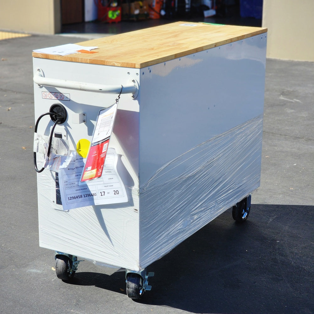 Tool Storage 46in W x 18in. D 9-Drawer Gloss White