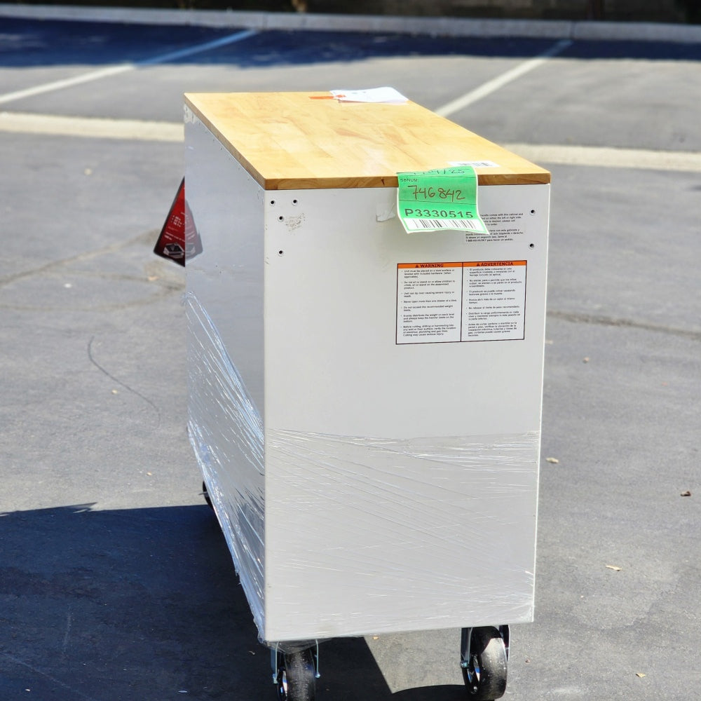 Tool Storage 46in W x 18in. D 9-Drawer Gloss White
