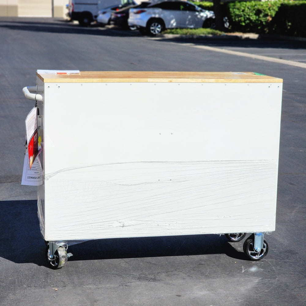 Tool Storage 46in W x 18in. D 9-Drawer Gloss White