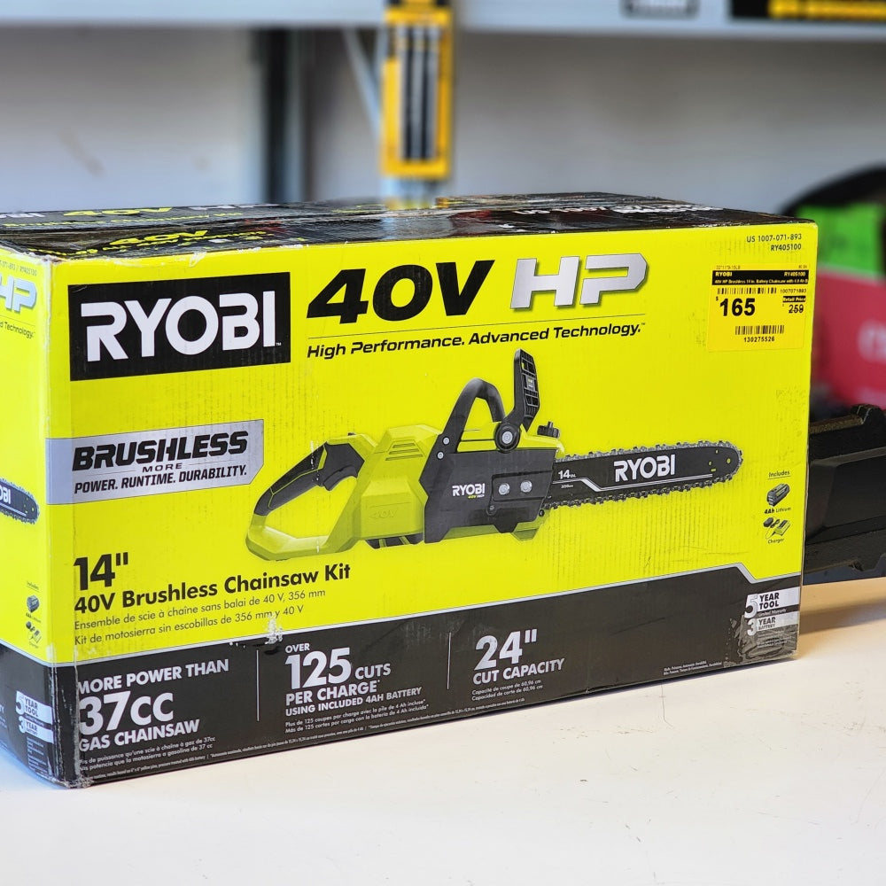 40V HP Brushless 14 in. Battery Chainsaw with 4.0 Ah Battery and Charger