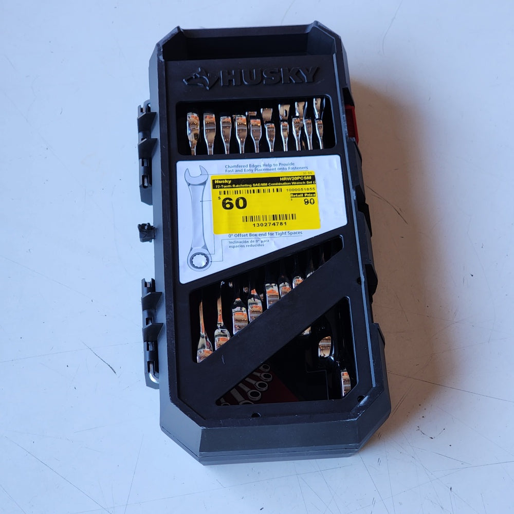 72-Tooth Ratcheting SAE/MM Combination Wrench Set (20-Piece)