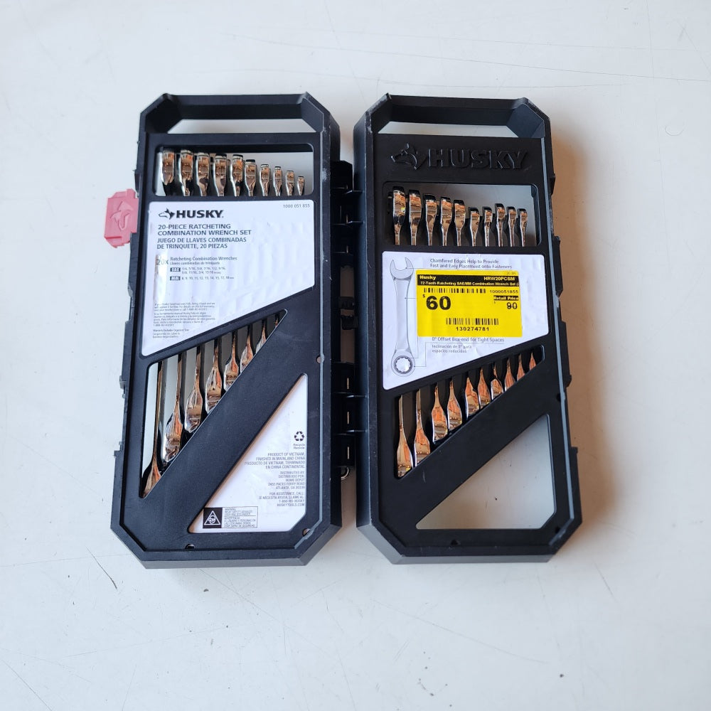 72-Tooth Ratcheting SAE/MM Combination Wrench Set (20-Piece)