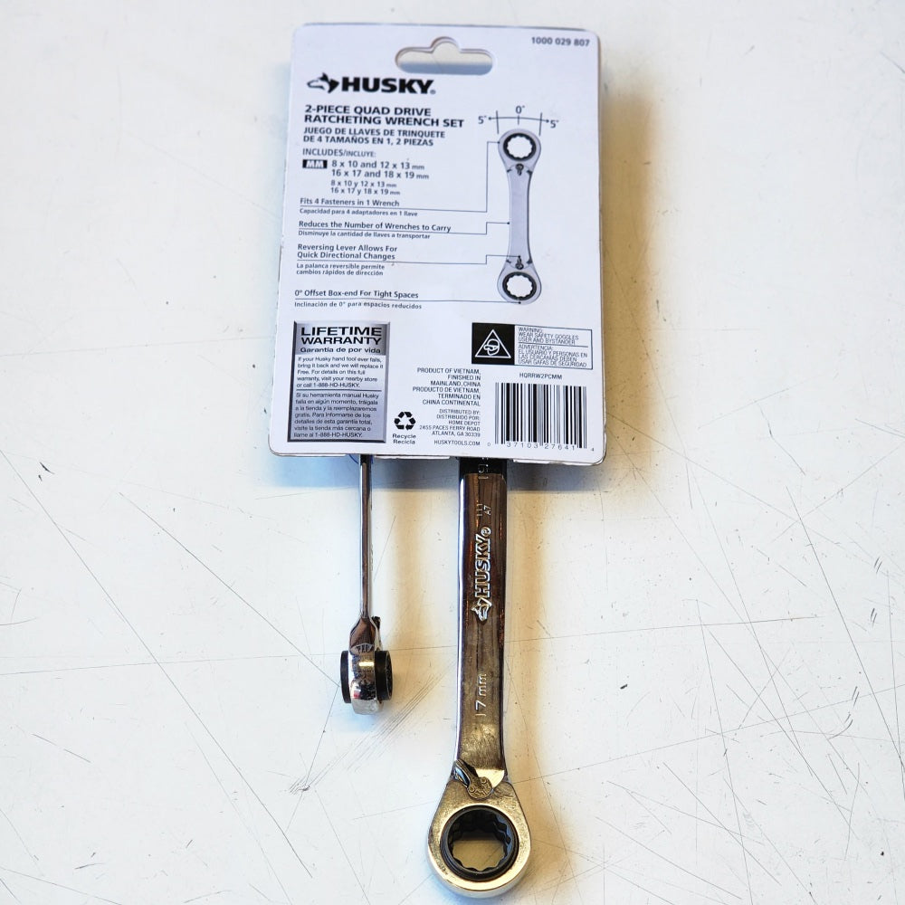 Metric Quad Drive Ratcheting Wrench Set (2-Piece)