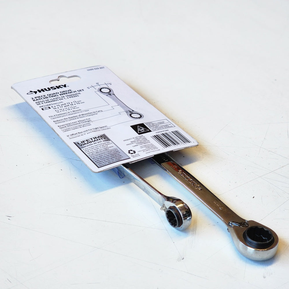 Metric Quad Drive Ratcheting Wrench Set (2-Piece)