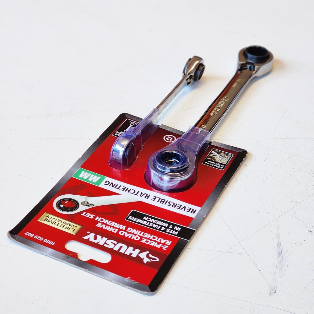 Metric Quad Drive Ratcheting Wrench Set (2-Piece)