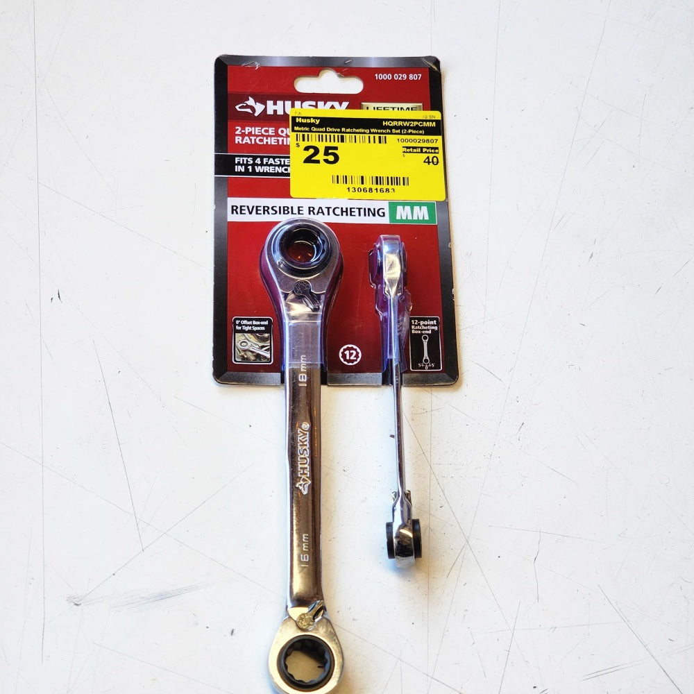 Metric Quad Drive Ratcheting Wrench Set (2-Piece)