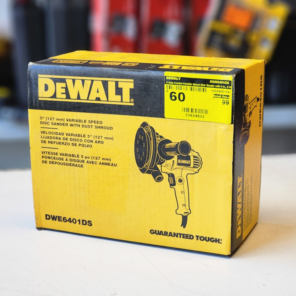 6 Amp Corded Variable Speed Disk Sander With 5 in.