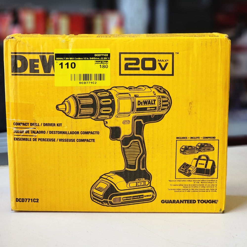 20V MAX Cordless 1/2 in. Drill/Driver, 20V