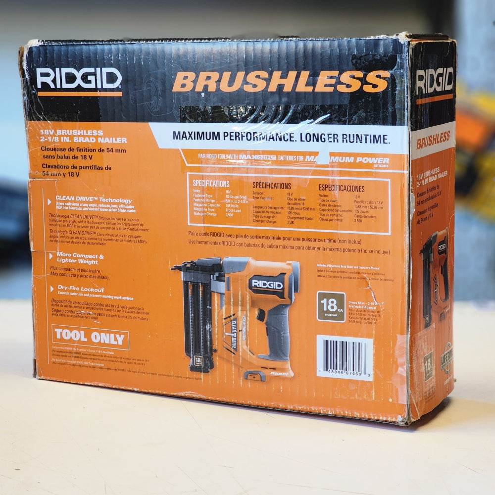 18V Brushless Cordless 18-Gauge 2-1/8 in. Brad Nailer (Tool Only)