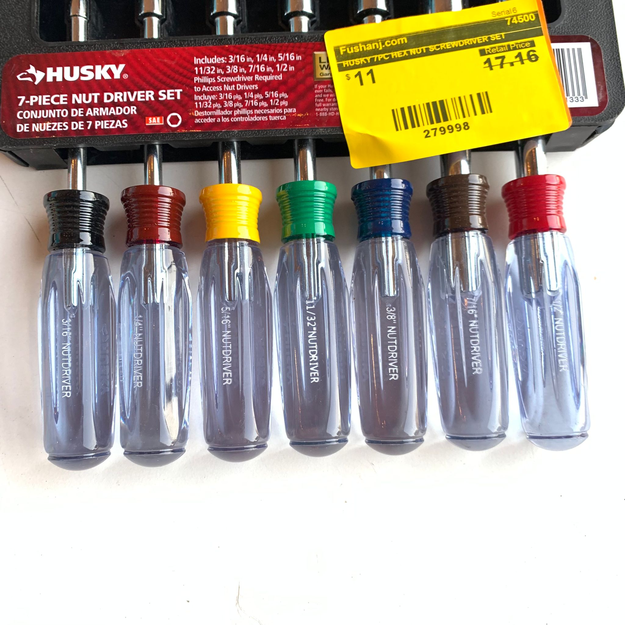 HUSKY 7PC HEX NUT SCREWDRIVER SET (74500)