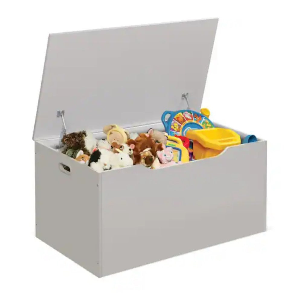 White Woodgrain Flat Bench Top Toy and Storage Box (13632)