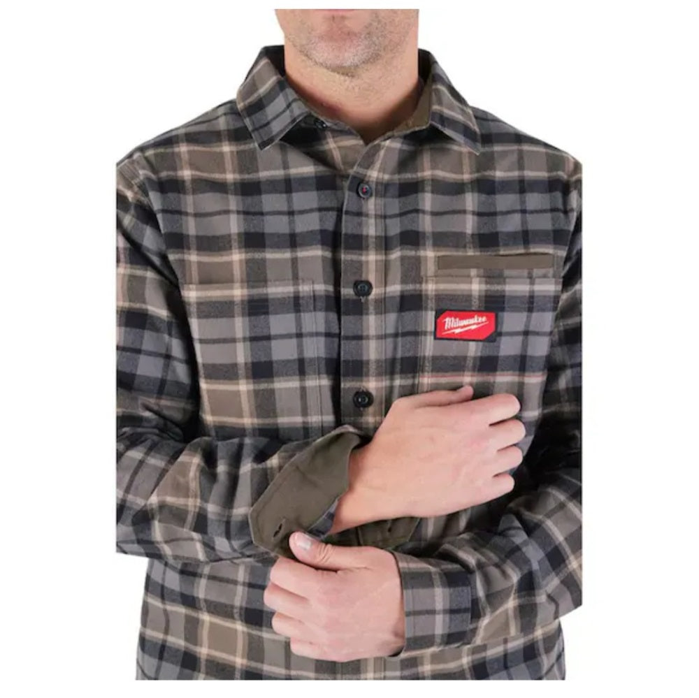 Men's Large Gray GRIDIRON Flannel Shirt (M551G-L)