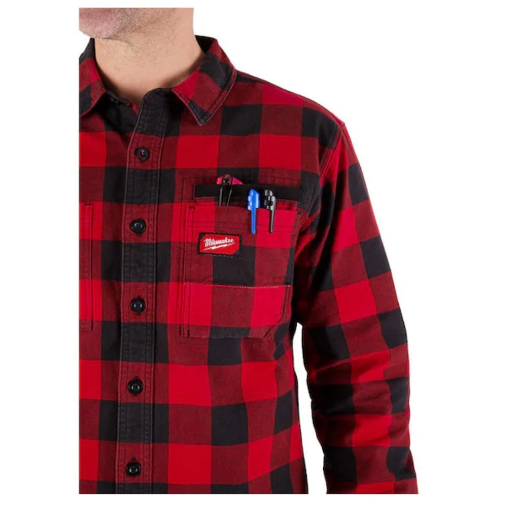 Men's Large Red Gridiron Flannel Shirt