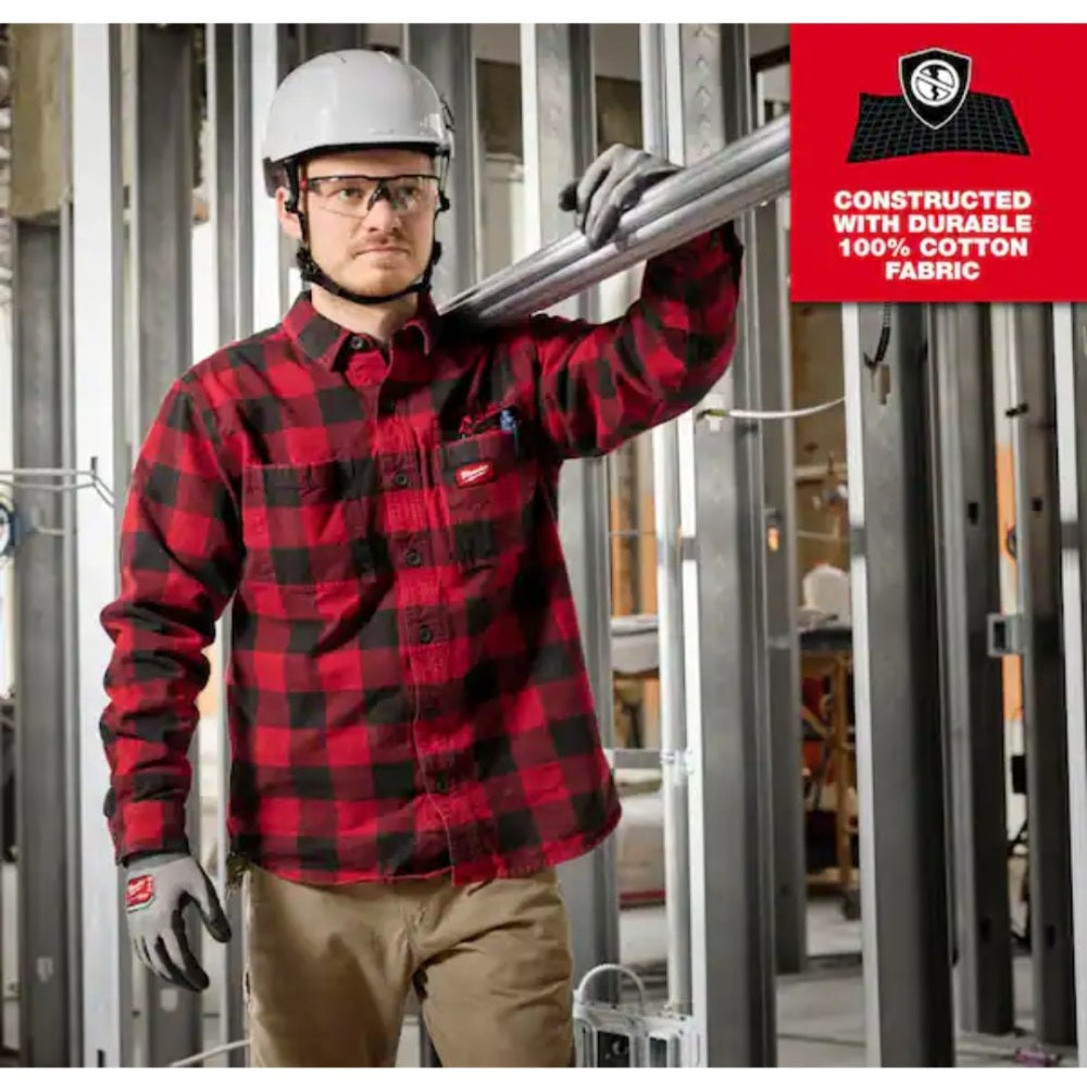 Men's Large Red Gridiron Flannel Shirt