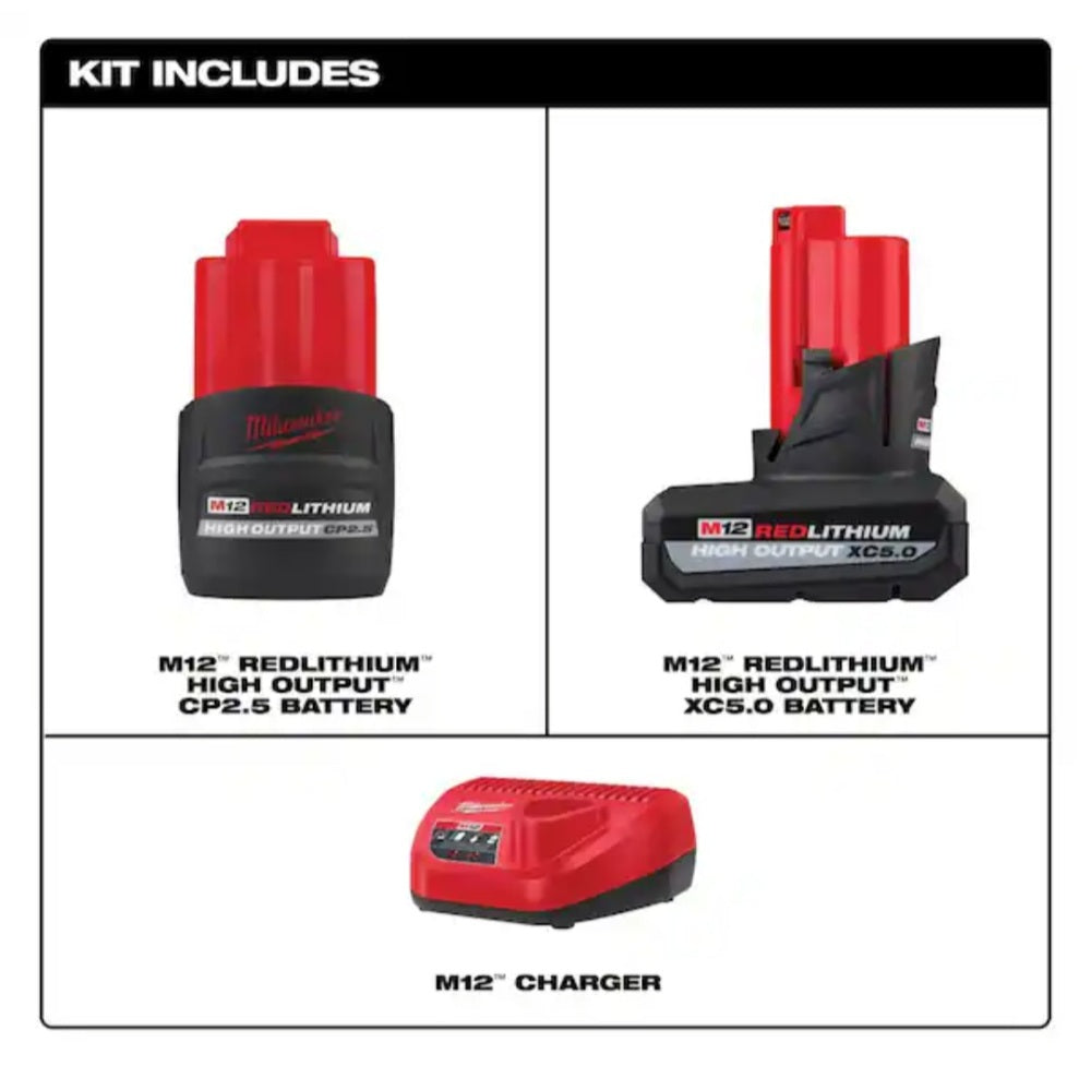M12 12Volt Lithium-ion High Output 5.0Ah and Battery