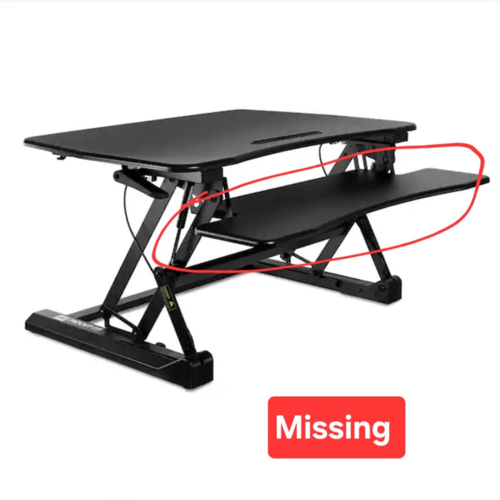 30 in Black Standing Desk Converter Height Adjustable