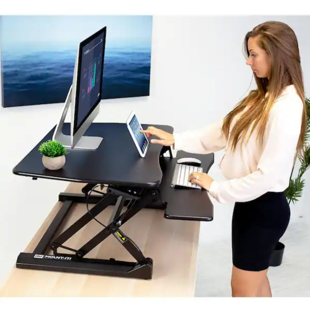 30 in Black Standing Desk Converter Height Adjustable