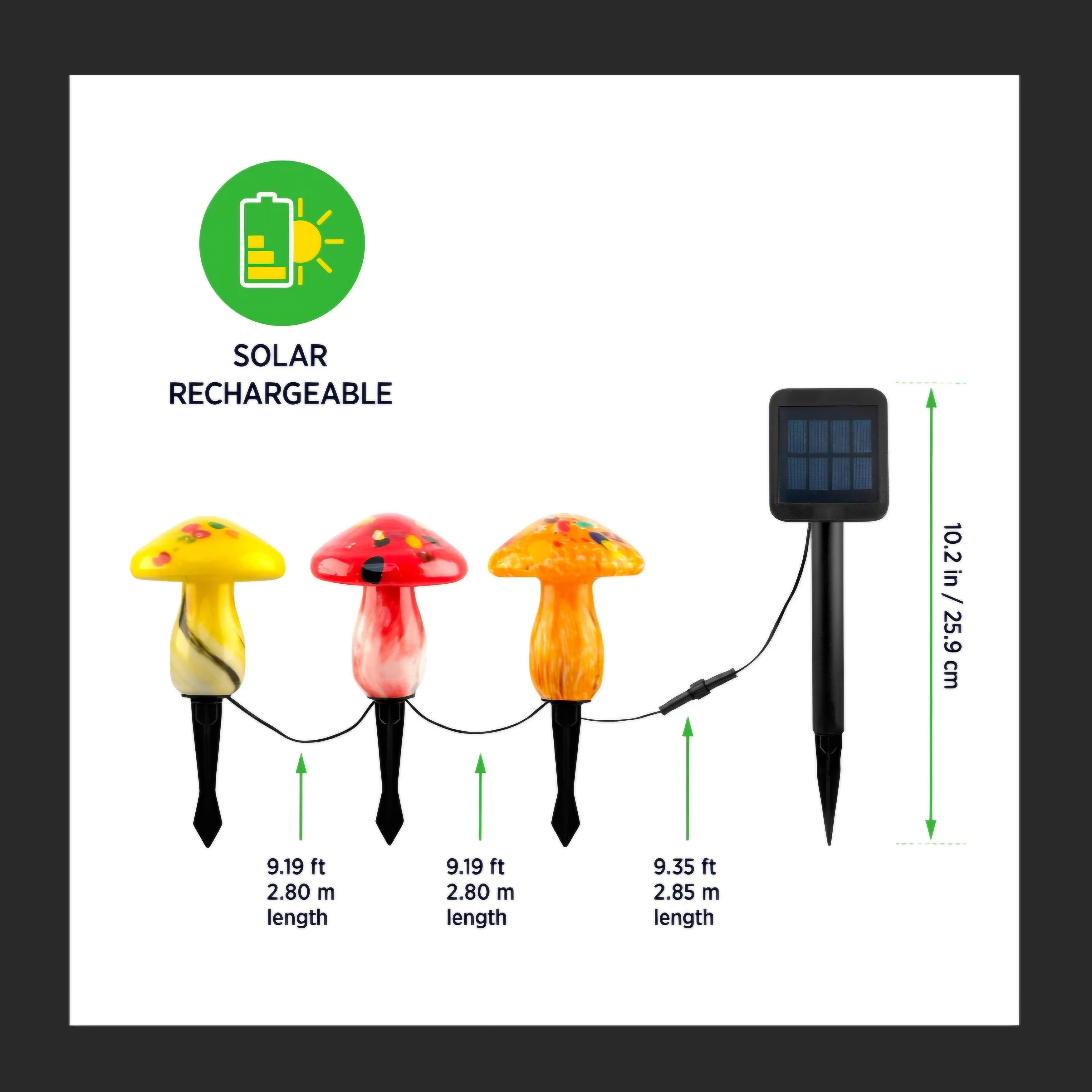 3Pack Mushroom Landscape Light
