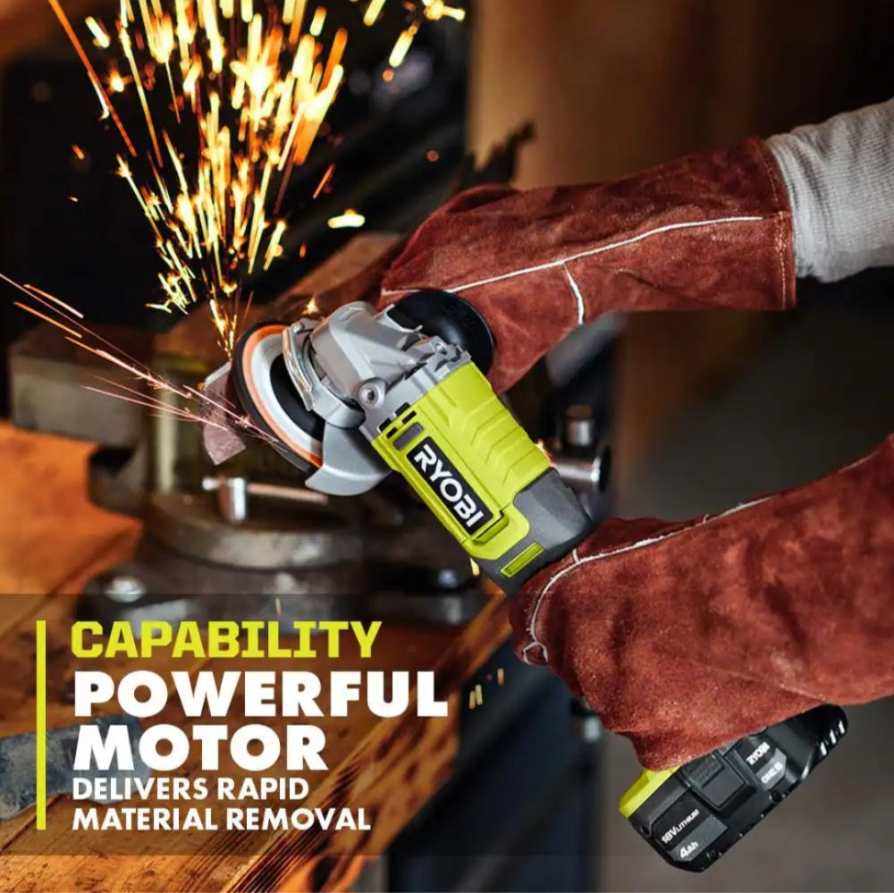 ONE+ 18V Cordless 4-1/2 in. Angle Grinder (Tool Only)