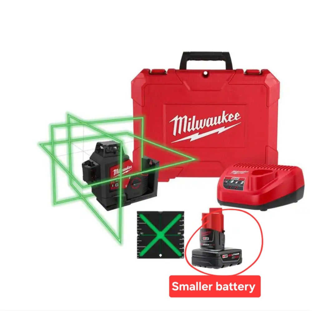 M12 12-Volt Lithium-ion Cordless Green 250FT 3 Plane