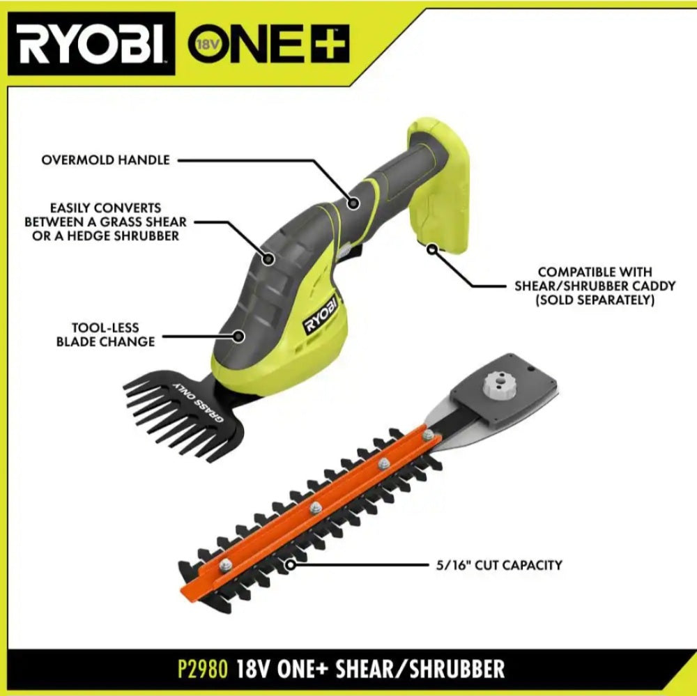 One + 18V Cordless Grass Shear and Shrubber Trimmer