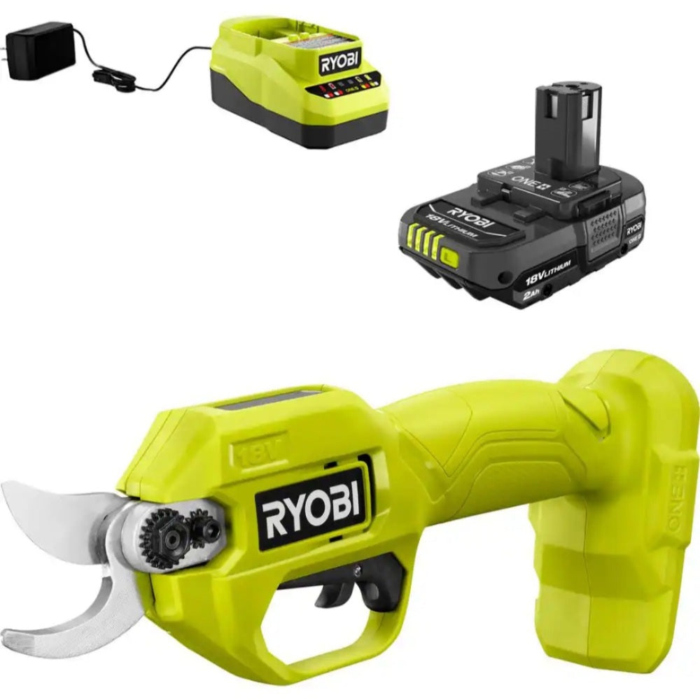 One + 18V Cordless Pruner With 2.0 Ah Battery and Charger