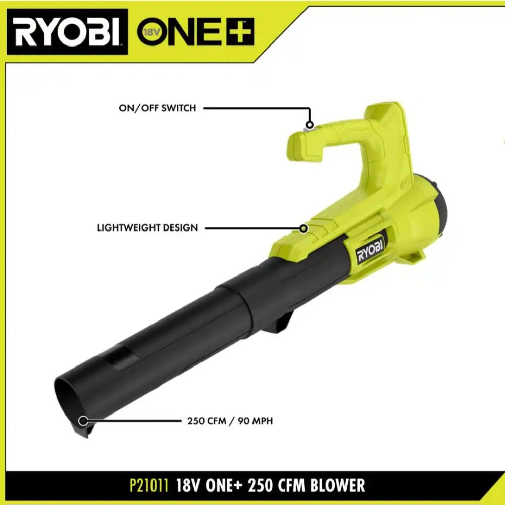 One + 18V 90 MPH 250 CFM Cordless Battery Leaf Blower