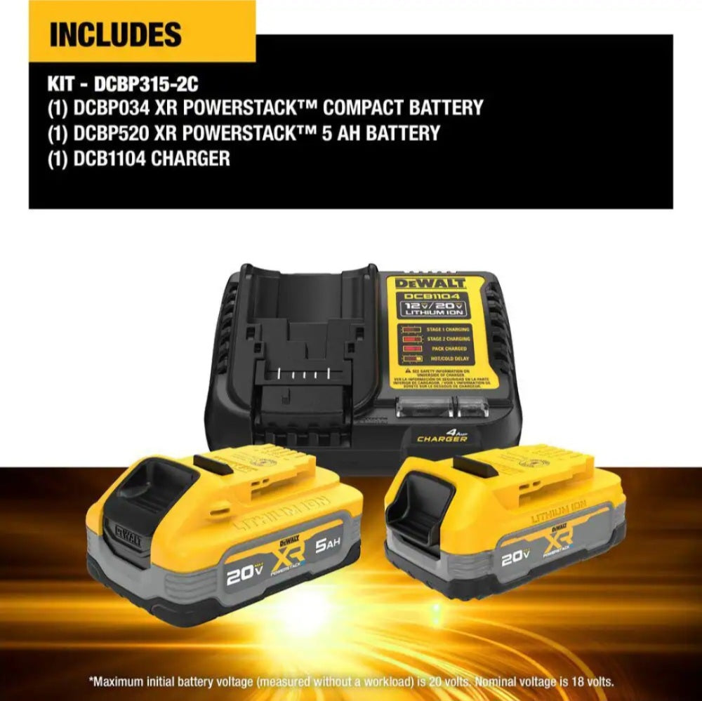 PowerStack 20-Volt Lithium-ion 5.0Ah and 1.7Ah Batteries