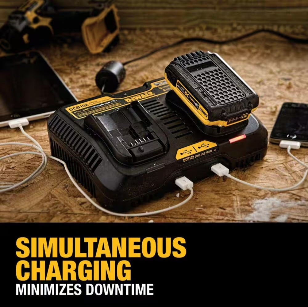 12V to 20V MAX Lithium-ion Dual Port Jobsite Charging