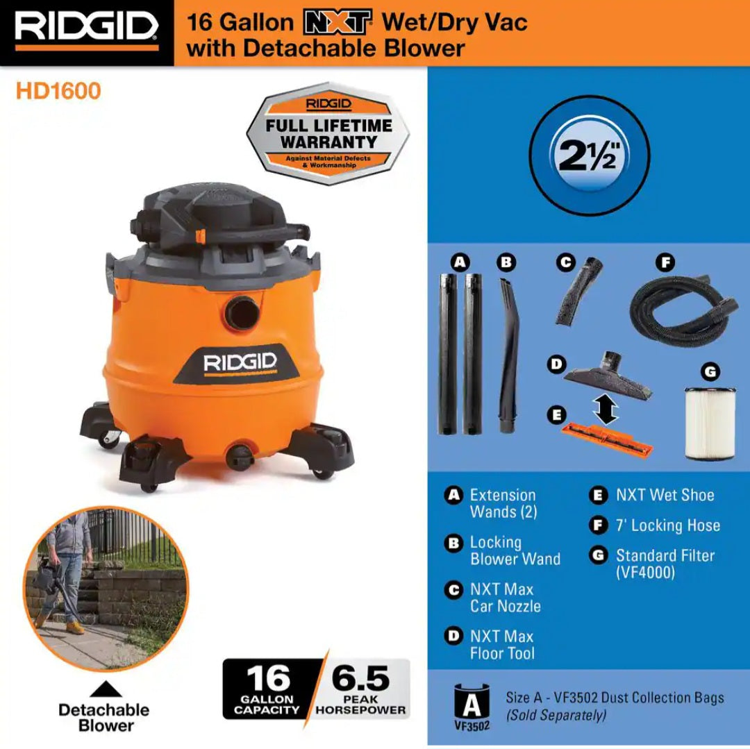 16 Gal Detach Blower With Vacuum