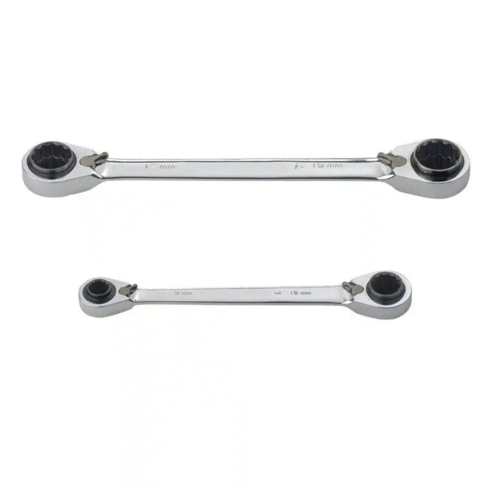 Metric Quad Drive Ratcheting Wrench Set (2-Piece)