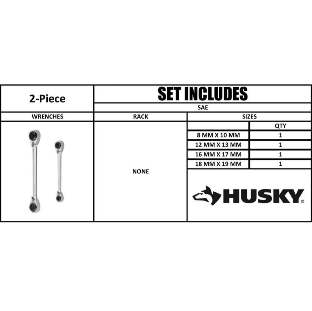 Metric Quad Drive Ratcheting Wrench Set (2-Piece)