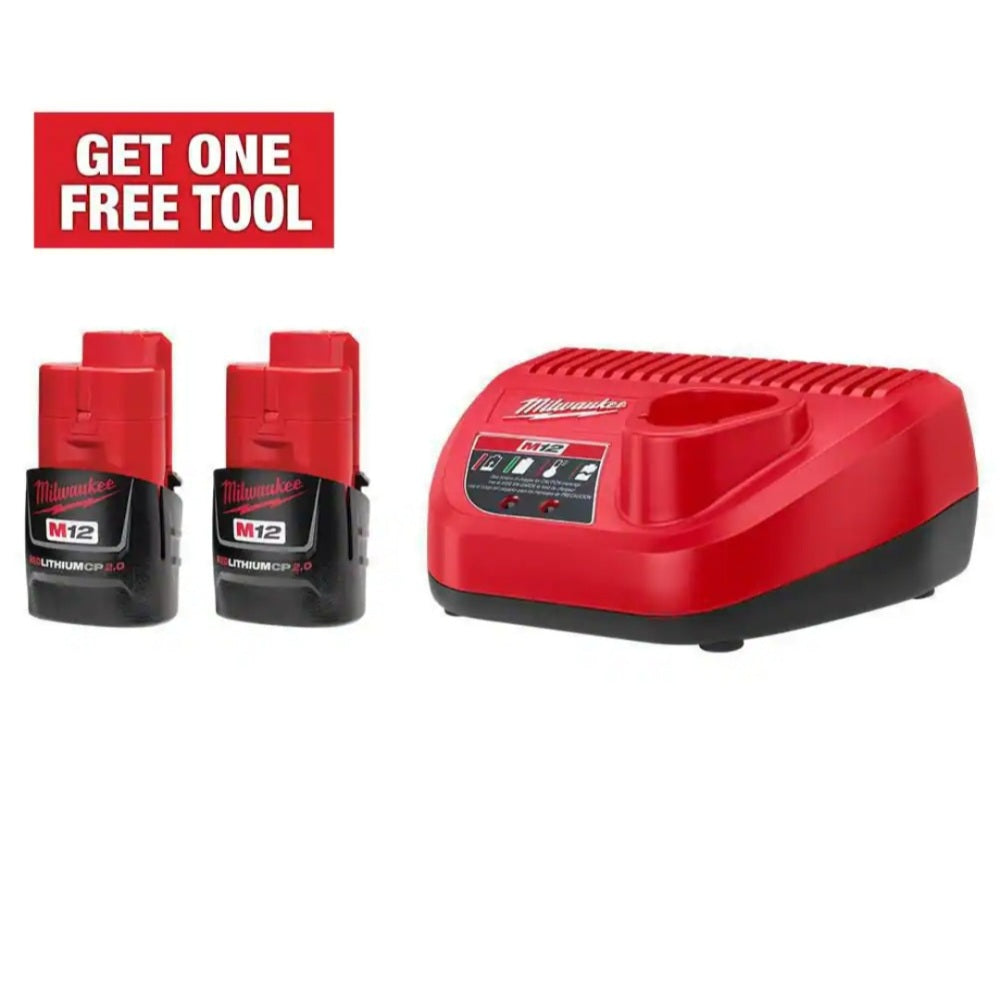 M12 12V Lithium-ion Compact 2.0 Ah Battery Pack (2-Pack)