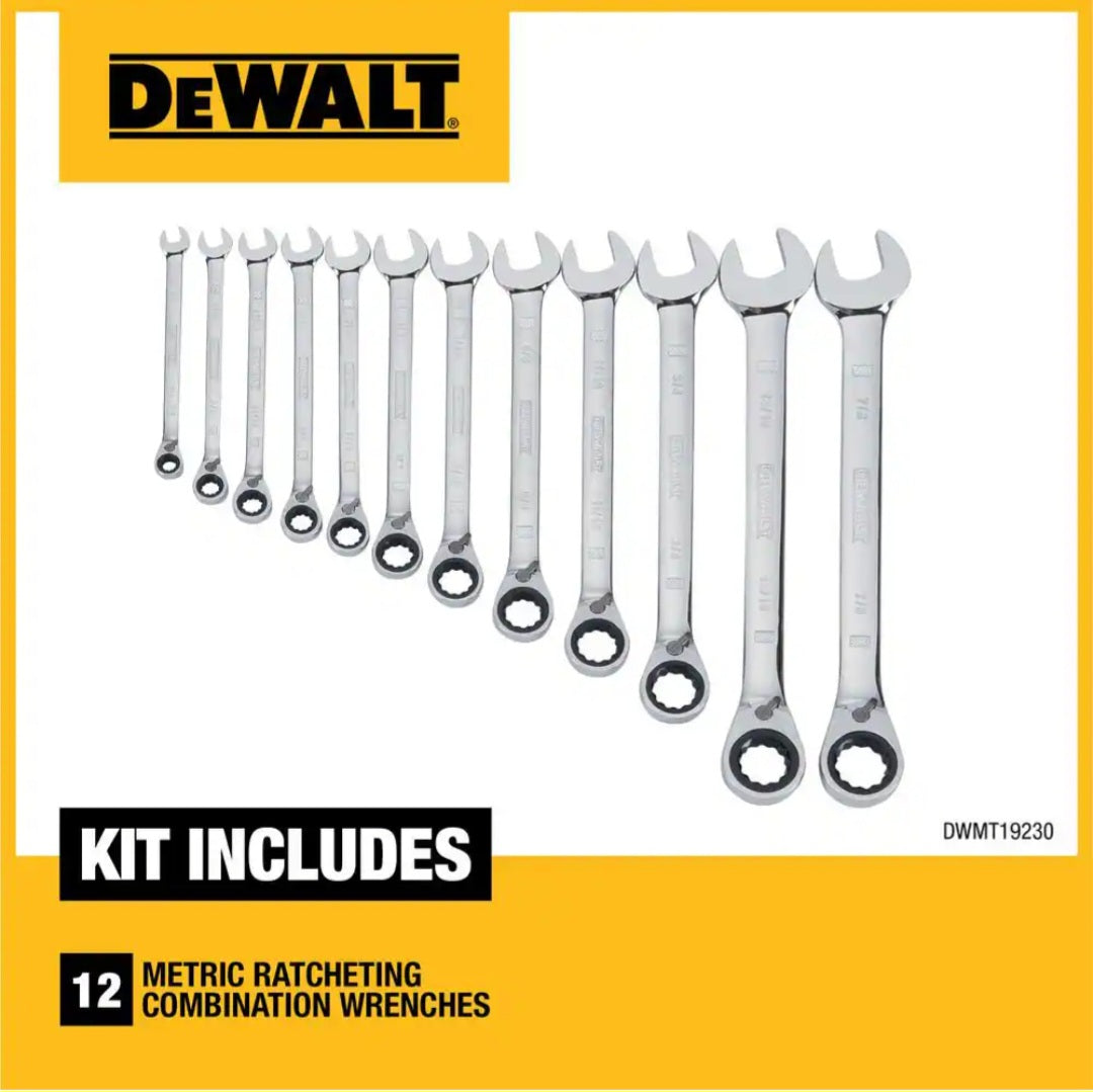Reversible Metric Ratcheting Wrench Set(12-piece)