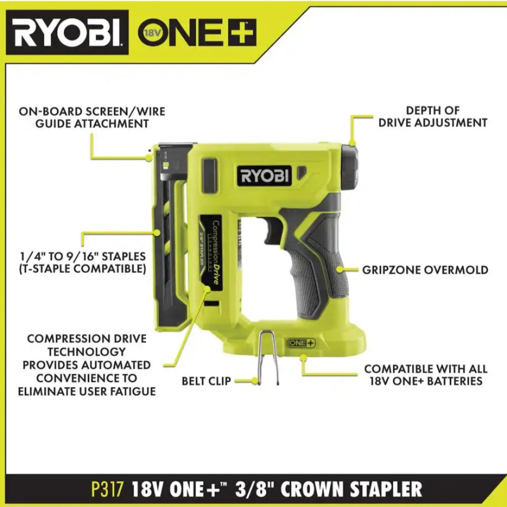 One + 18V Compression Drive Cordless 3/8in. crown Staples