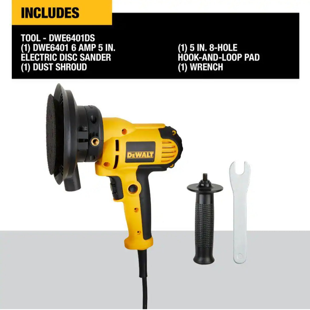 6 Amp Corded Variable Speed Disk Sander With 5 in.