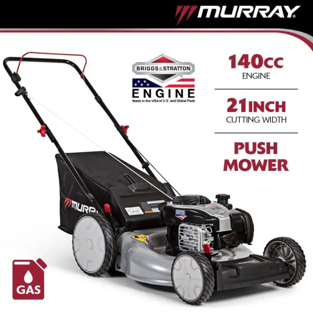 21 in. 140cc Briggs and Stratton walk behind Gas Push Lawn Mower
