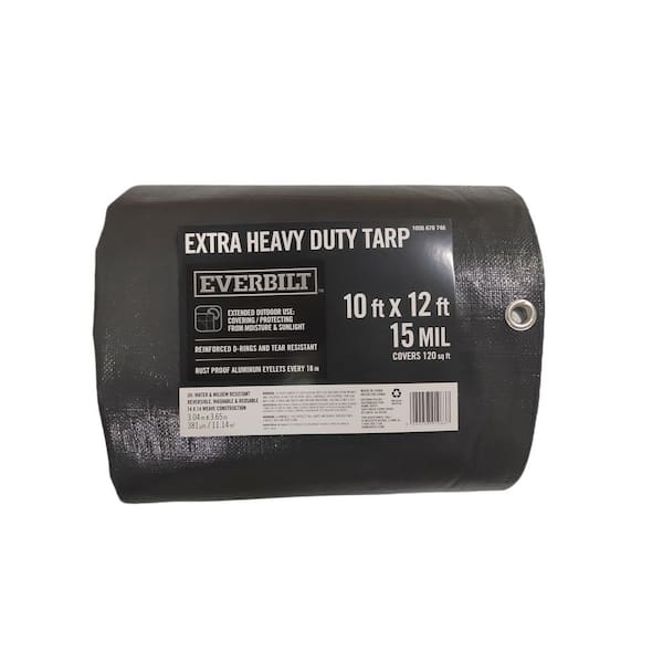 10 ft. W x 12 ft. L Gray Polyethylene Extra Heavy Duty Tarp (KSEHD15DDR1012)