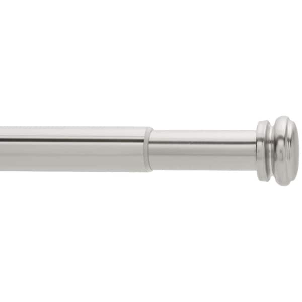 72 in. - 144 in. Telescoping 1 in. Single Curtain Rod in Brushed Nickel (U-BN144FOHJ07)