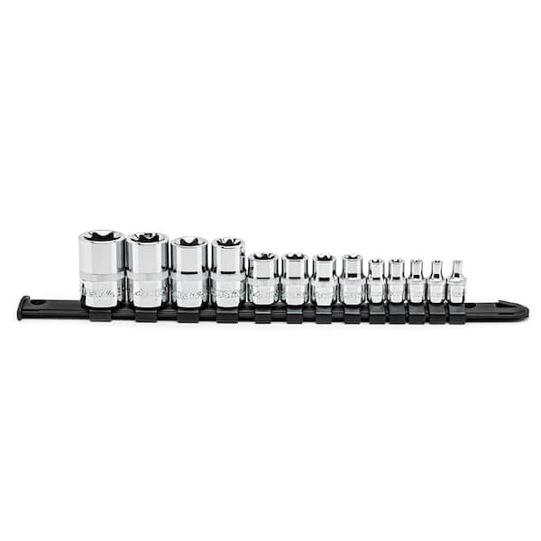 1/4 in.,3/8 in.,1/2 in. E-Torx Socket Set (13-Pieces) (HETX13PC)