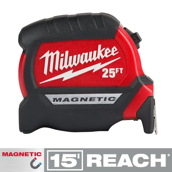 25 ft. x 1-1/16 in. Compact Magnetic Tape Measure with 15 ft. Reach (48-22-0325)